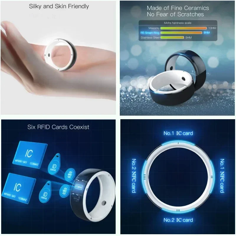 Smart Ring Nfc Pay - แหวนสมาร์ทสมาร์ทอุปกรณ์สวมใส่, 125KHZ 13.56MHZ NFC 6 RFID