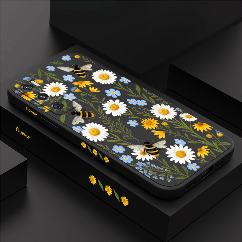 Vivo V40 - เคสลายดอกไม้ผึ้งน่ารัก สำหรับ Vivo V70 FE V60