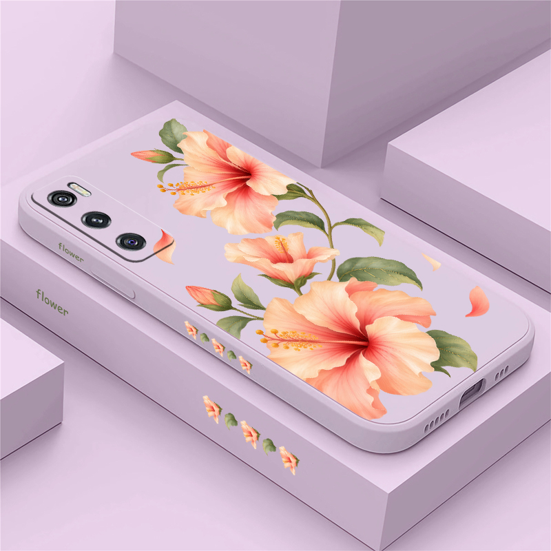 Vivo V40 - เคสลายดอกลิลลี่สีชมพูสองดอก สำหรับ Vivo V70 FE V60