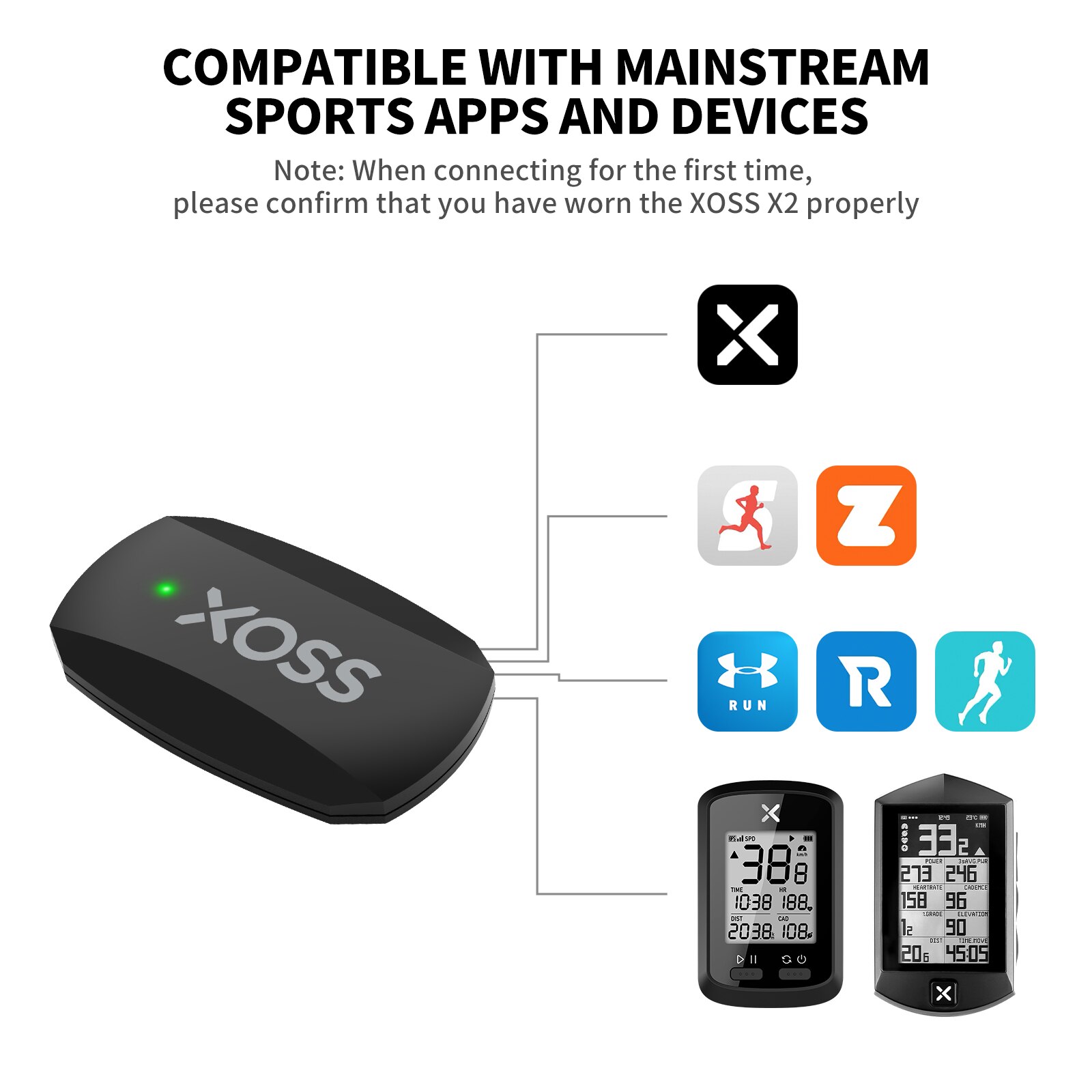 XOSS X2 สายรัดหน้าอก Heart Rat - Breath Rate Monitor บทวิจารณ์และราคา